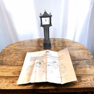 Department 56 Black and Gold Tower Clock Rare Collectible Hand Painted Metal